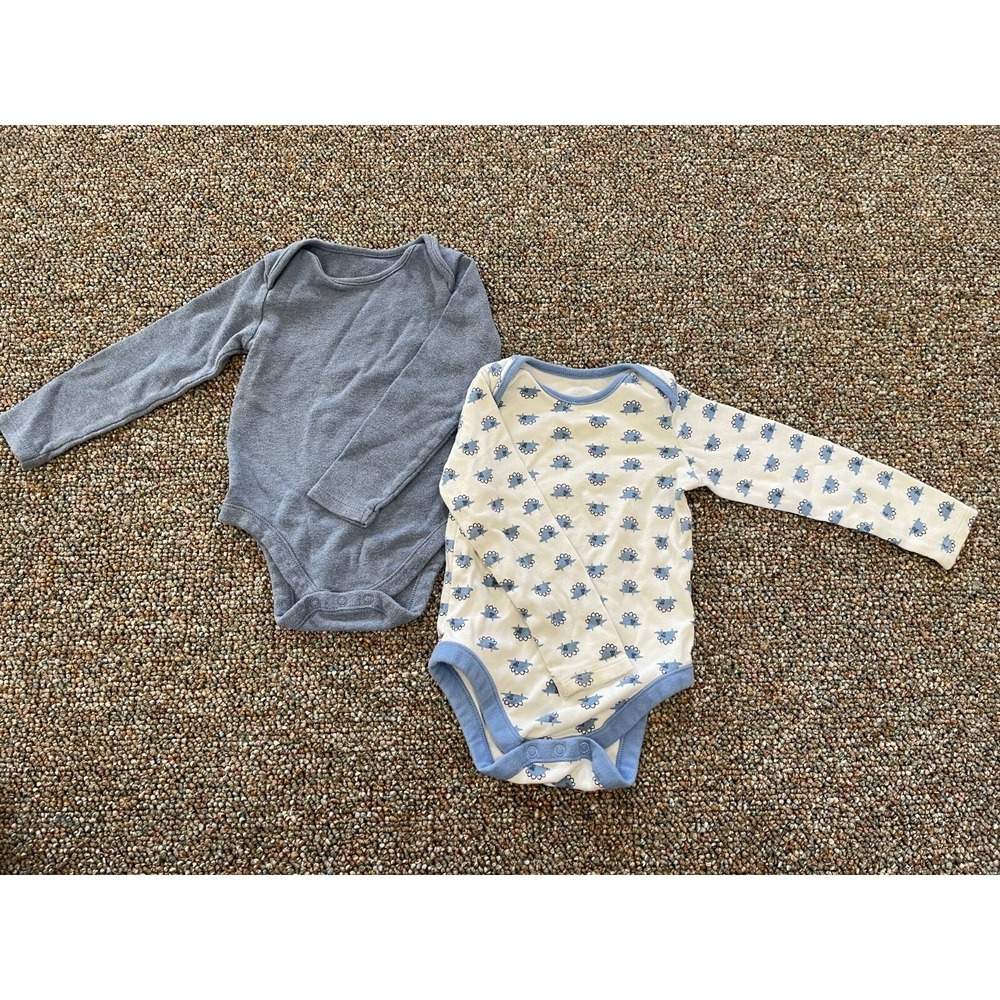 F&F Boys Dinosaur Long-Sleeved Bodysuits Set 12-18M